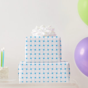 Weave Pattern on Sky Blue, Customisable Wrapping Paper