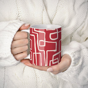 Weave Sip Red White Coffee Mug