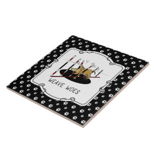 Weave Woes - funny dog agility Tile