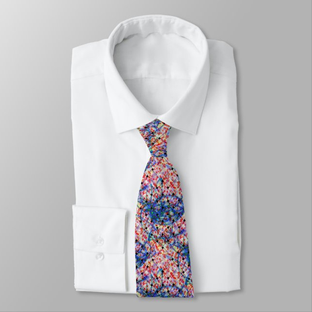 Weaved Abstract Colourful Men's Tie (Tied)