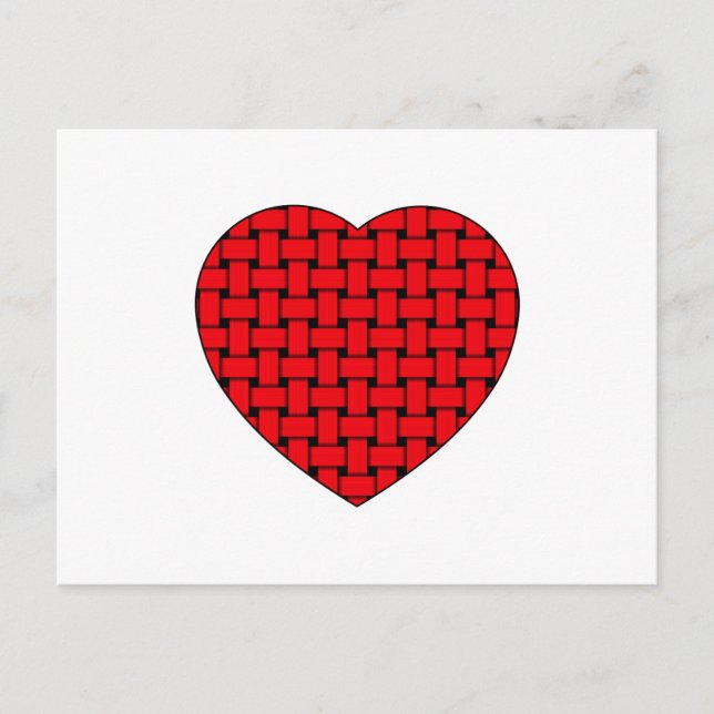 Weaved Red Heart Postcard (Front)