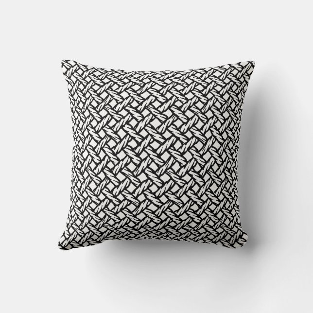 Weaved rope net pattern design Throw Pillow (Back)