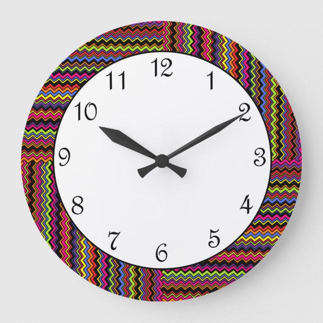 Weaved Zig Zags Large Clock (Front)