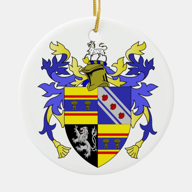 Weaver Coat of Arms Family Crest Ceramic Tree Decoration (Front)