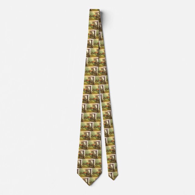Weaver Facing Left Spinning Wheel Vincent van Gogh Tie (Front)