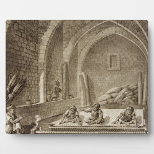 Weaving a Rug, from Volume II Arts and Trades of ' Plaque