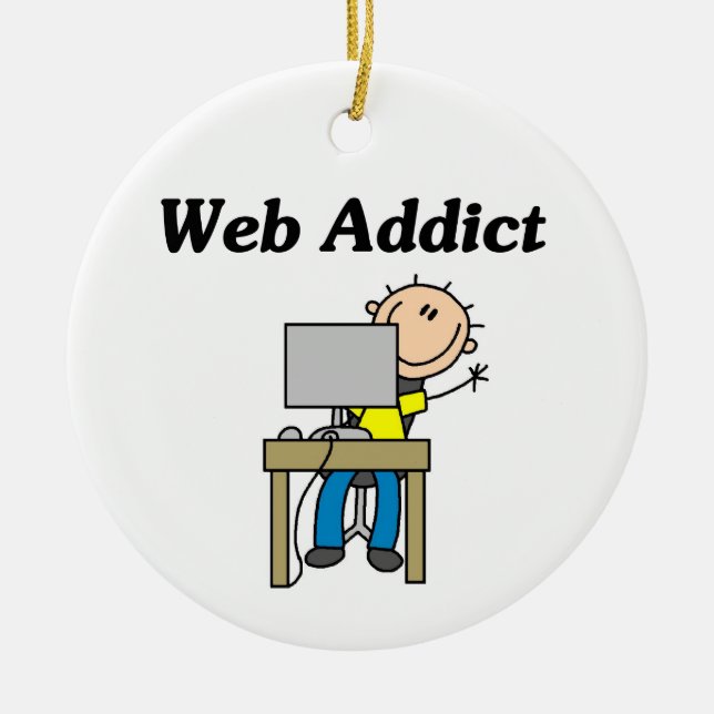 Web Addict Ceramic Tree Decoration (Front)