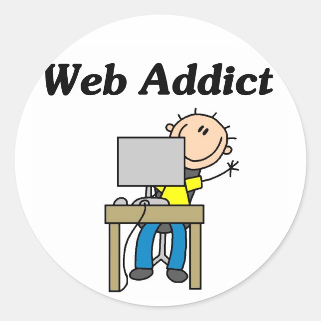 Web Addict Classic Round Sticker (Front)