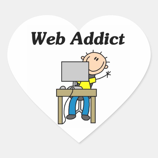 Web Addict Heart Sticker (Front)