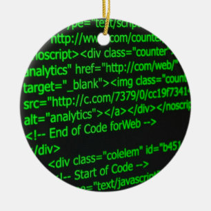 Web Code Ceramic Tree Decoration