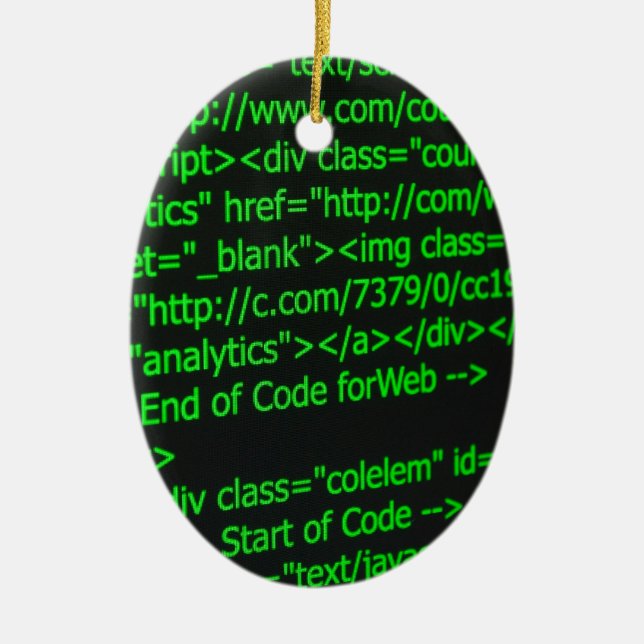 Web Code Ceramic Tree Decoration (Front)