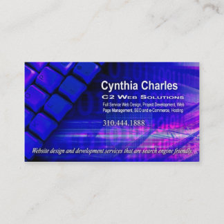 Web Design-1 Business Card template (royal blue)
