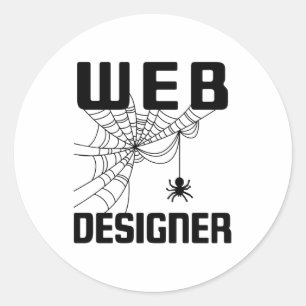 Web Designer Design Website Developer Spider Classic Round Sticker