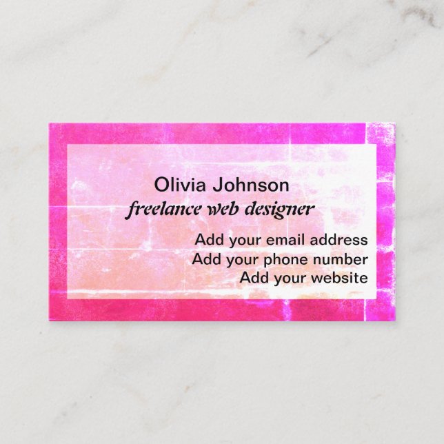 Web designer freelance digital nomads colourful business card (Front)