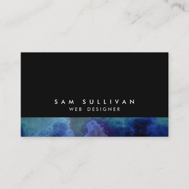 Web Designer Internet Skills Abstract Blue Cloud Business Card (Front)