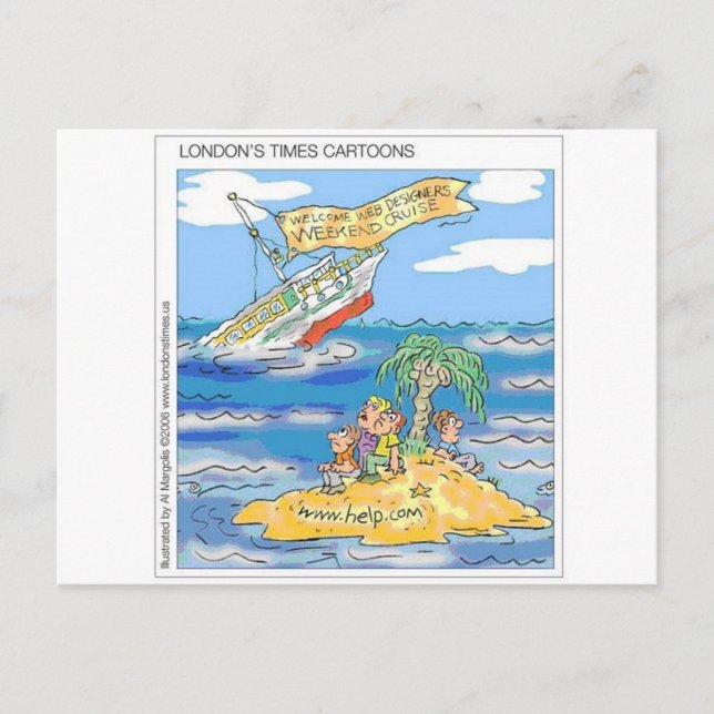 Web Designers Terror Cruise Ship Funny Gifts & Tee Postcard (Front)