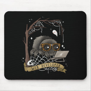 Web Developer Funny Spooky Cute Spider Halloween C Mouse Pad