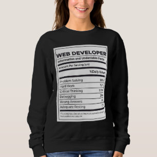 Web Developer Nutrition Information Sweatshirt