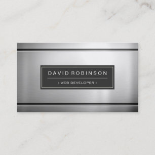 Web Developer - Premium Silver Metal Business Card