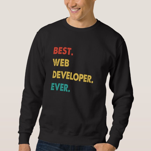 Web Developer Retro Best Web Developer Ever Sweatshirt (Front)