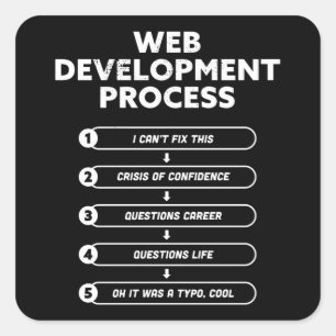 Web Development Process Coding Geek Gift Square Sticker