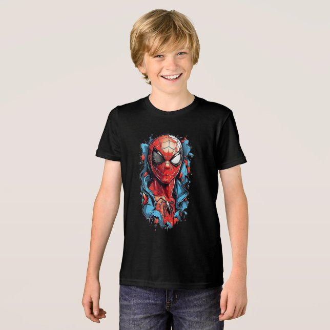 Web Hero Burst – Comic Style Tri-Blend Shirt (Front Full)
