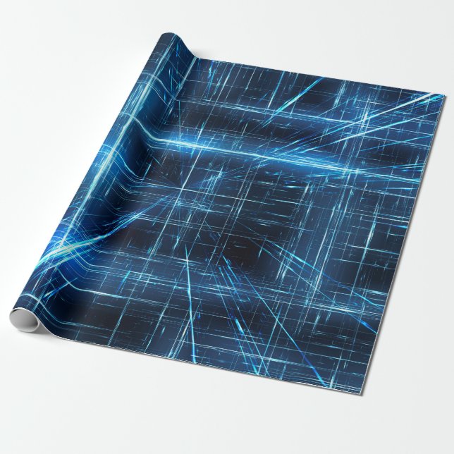 Web network light points of light wrapping paper (Unrolled)