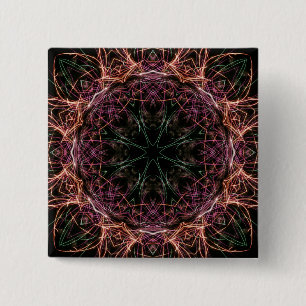 Web of Colour Kaleidoscope Button