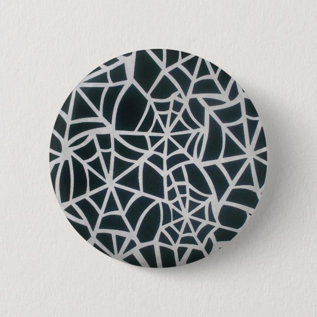 Web of Mystery: Delicate Trap - White Spider Web 6 Cm Round Badge (Front)