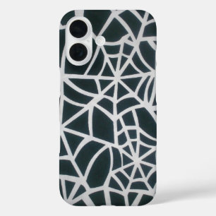 Web of Mystery: Delicate Trap - White Spider Web iPhone 16 Case