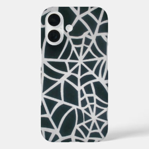 Web of Mystery: Delicate Trap - White Spider Web iPhone 16 Case