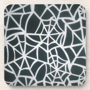 Web of Mystery: Delicate Trap - White Spider Web Coaster