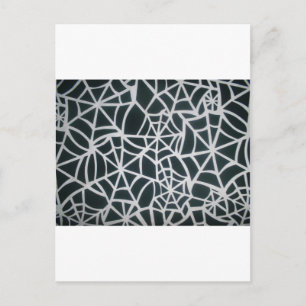 Web of Mystery: Delicate Trap - White Spider Web Postcard