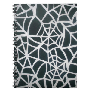 Web of Mystery: Delicate Trap - White Spider Web Spiral Notebook