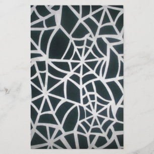 Web of Mystery: Delicate Trap - White Spider Web Stationery