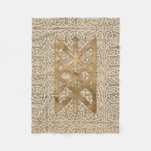Web of Wyrd The Matrix of Fate - Vintage Gold Fleece Blanket