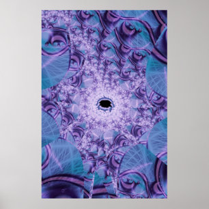 Web   Purple and Blue Fractal Art Poster