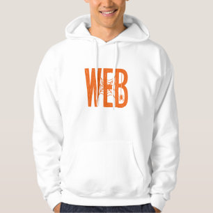 Web Spider Halloween Linocut Design Hoodie