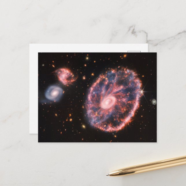 Webb Cartwheel Galaxy: NASA Space Telescope Postcard (Front/Back In Situ)