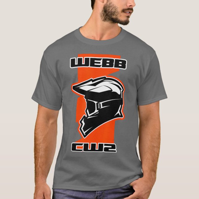 Webb Dirt Bike Racing Orange T-Shirt (Front)