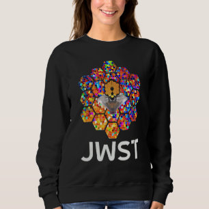 WEBB Space Telescope in Rainbow Stained Glass Mirr Sweatshirt