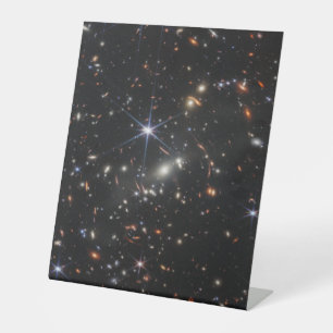 Webb's First Deep Field View of the Universe Pedestal Sign