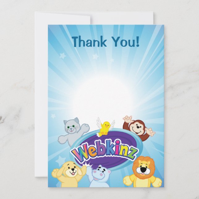 Webkinz: Come In and Play Thank You Card (Front)