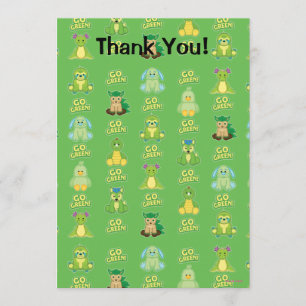 Webkinz Go Green Pattern Thank You Card