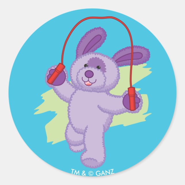 Webkinz | Grape Soda Pup Skipping Rope Classic Round Sticker (Front)