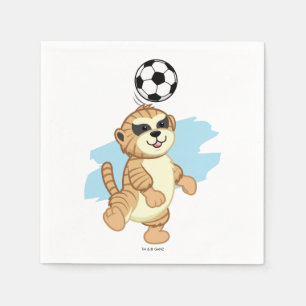 Webkinz Meerkat Playing Soccer Napkin