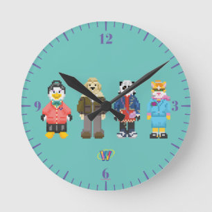Webkinz Pixel Hosts Round Clock