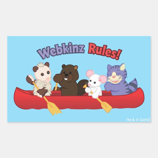 Webkinz | Webkinz Rules Canoe Trip Rectangular Sticker (Front)