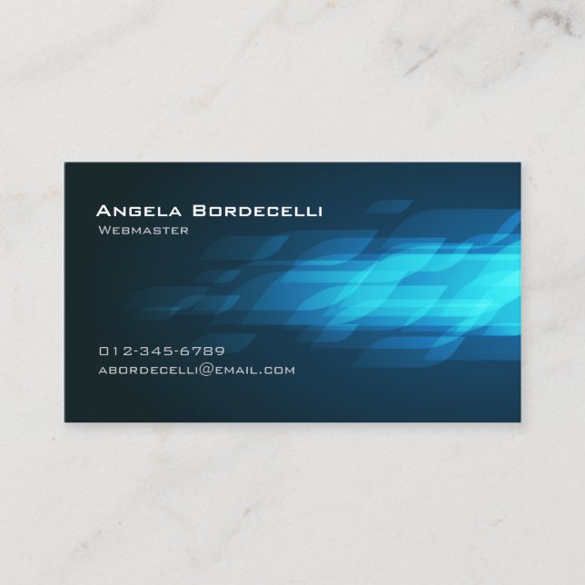Webmaster Computer InternetTechnical BlueFlashback Business Card (Front)