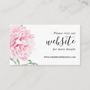 Website Floral Pink Peony Botanical Elegant Enclosure Card